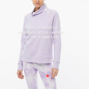 BNWT J Crew Factory Wide button-collar pullover sweatshirt in cloudspun fleece